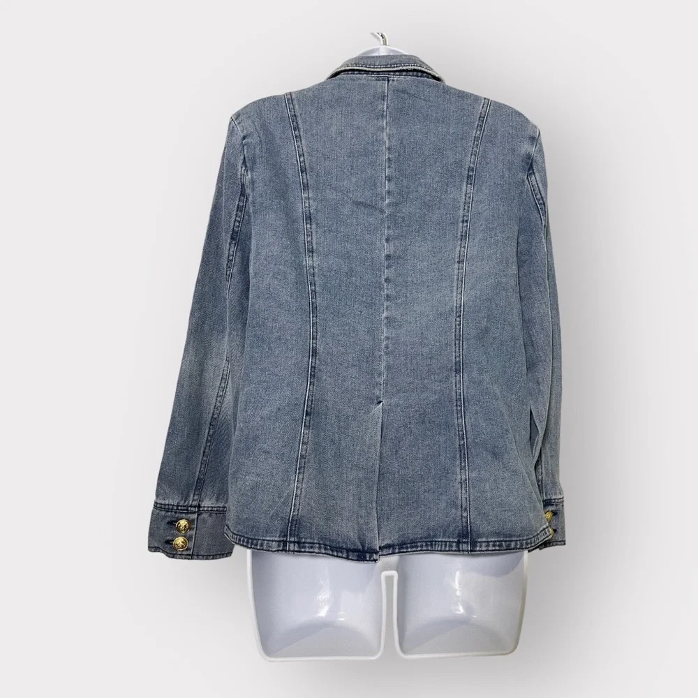 Dictionary Denim Blazer Jacket - Picture 3 of 12